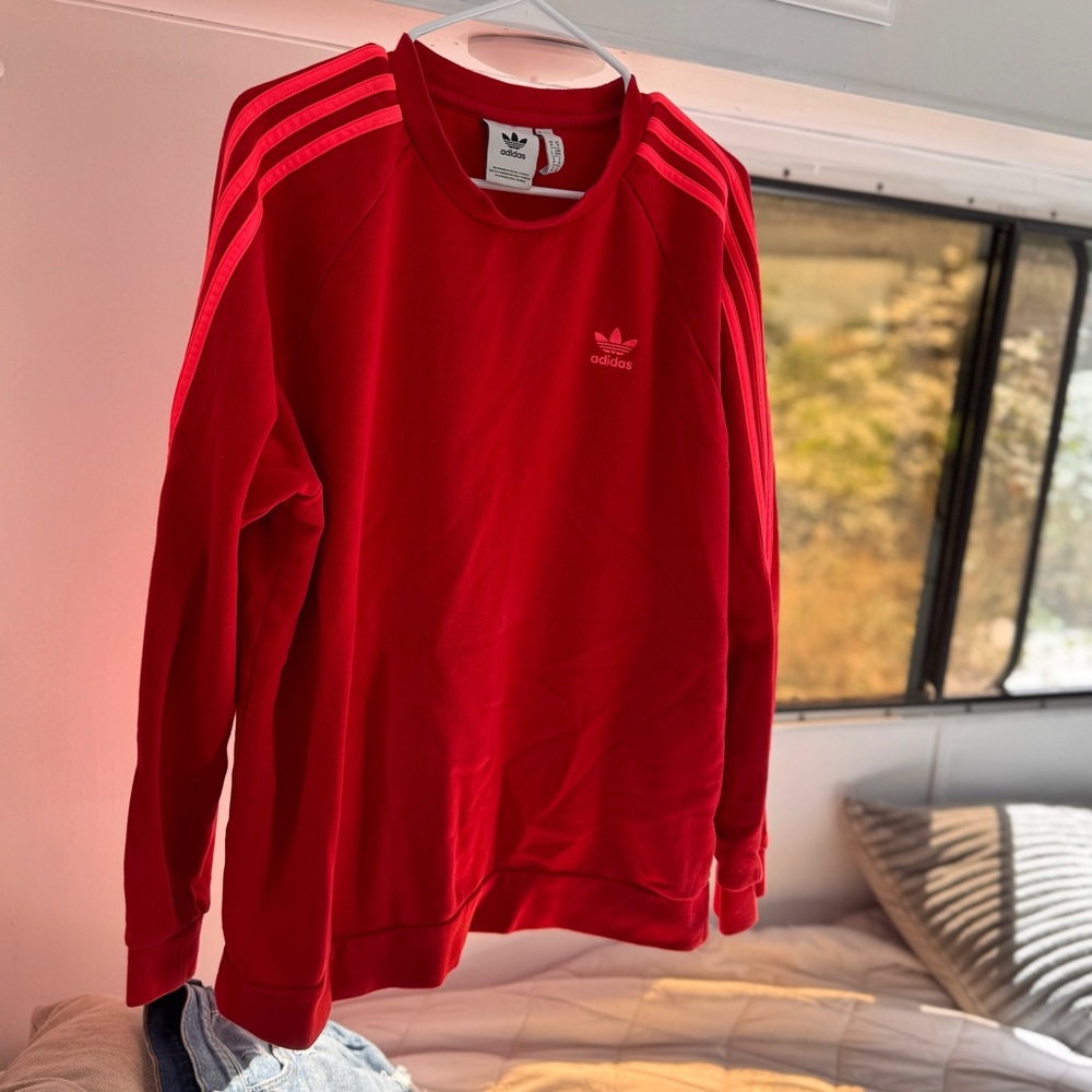 Adidas Men's Bold Red Crewneck Sweater